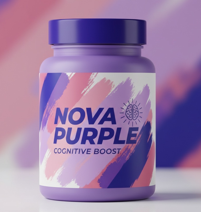 Nova Purple daily support complex pack on a soft gradient background